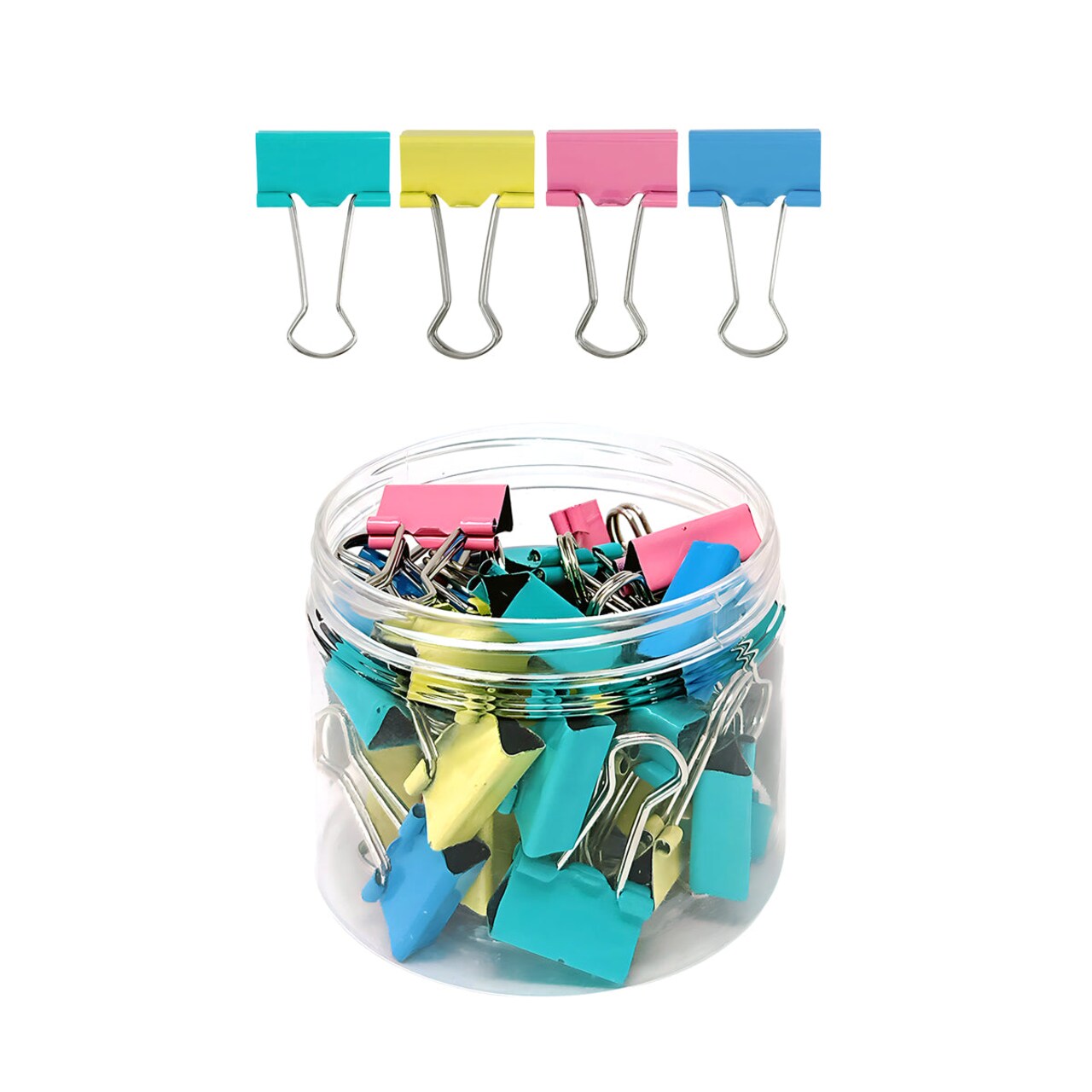 Wrapables Multicolor Binder Clips for Office, Paper Clamps, Paper Clips